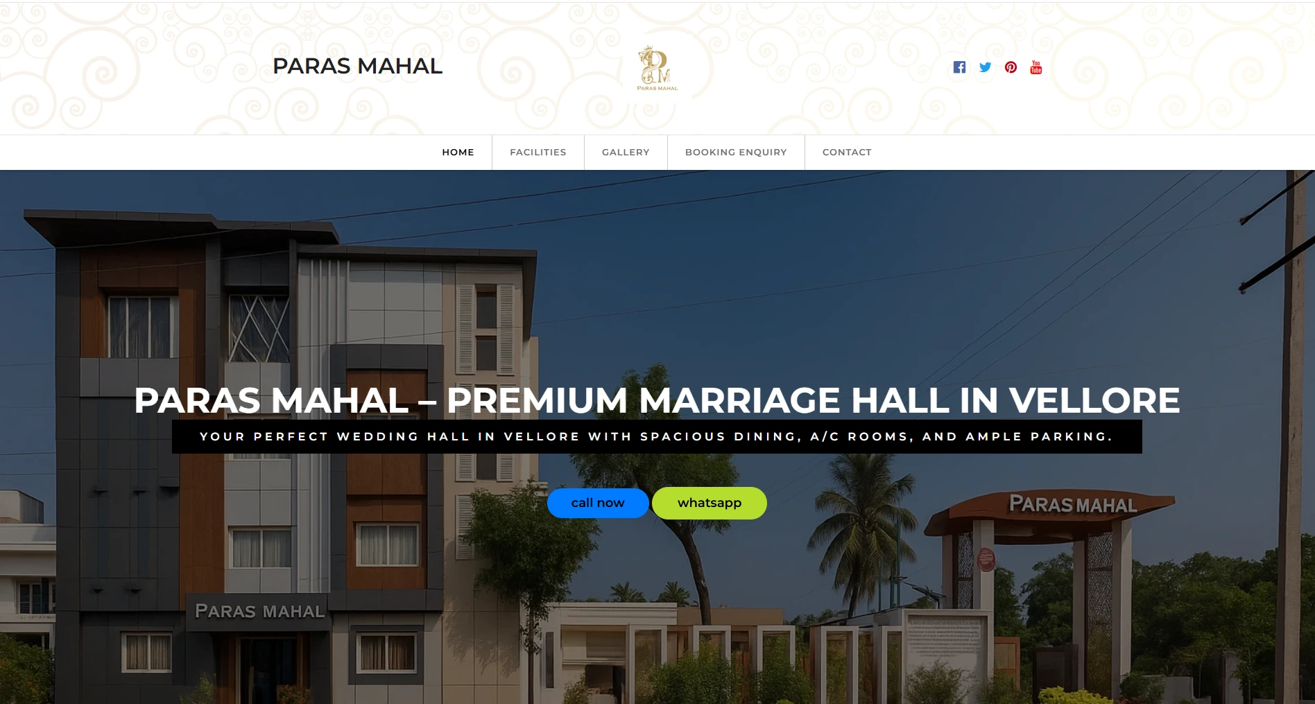 paras mahal business website developement  in vellore